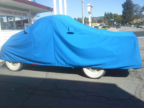 blue car cover